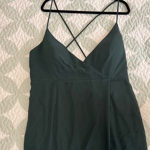 Bill Levkoff evergreen bridesmaid dress